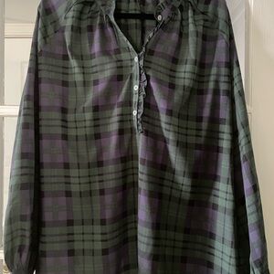 Simply Southern Green and Purple Blouse